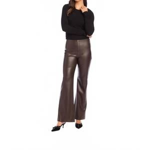 NEW FIFTEEN TWENTY finley faux leather wide-leg pants in brown